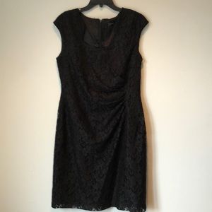 Tahari black lace dress